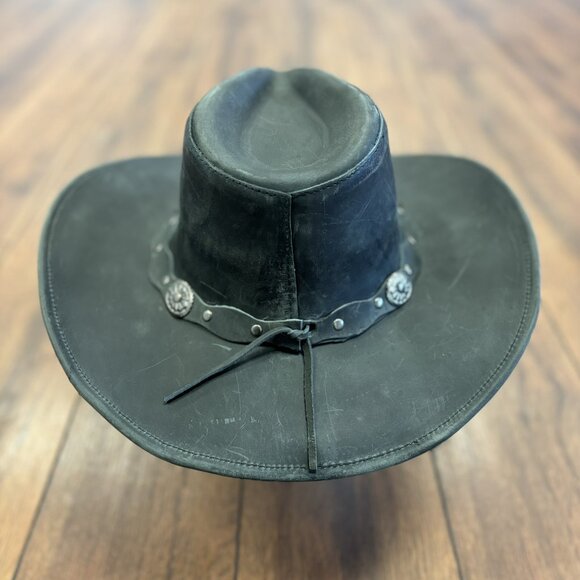 Wide Leather Cowboy/ Cowgirl Western Hat - Picture 12 of 13